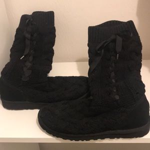 Ugg black knit boots